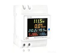 Contatore Elettrico Digitale Monofase 6 in 1 da 100A per AC 40-300V | Dotato di LCD e TA integrato per misurare costi e consumi kWh su guida DIN in sistemi solari domestici