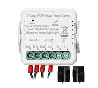 Contatore elettrico digitale Tuya WiFi 80A 2 Gang Pinza Monofase Solare Fotovoltaico Bidirezionale Contatore Di Energia Bidirezionale Trasformatore Di Corrente Di Controllo APP For Cellulare(2 Gang)