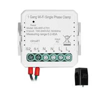 Contatore elettrico digitale Tuya WiFi 80A 2 Gang Pinza Monofase Solare Fotovoltaico Bidirezionale Contatore Di Energia Bidirezionale Trasformatore Di Corrente Di Controllo APP For Cellulare(1 Gang)