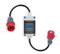 Contatore elettrico mobile, 5G 2.5 CEE 5P, scatola con spina CEE e frizione, contatore intermedio per roulotte, veicoli elettrici, campeggio, auto elettrica o azienda, 16A 32A con cavo su entrambe le