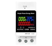 Contatore Elettrico Monofase Multifunzione da 100 A con Display Digitale LCD a Colori per Guida DIN, Voltmetro, Amperometro, Misuratore di Potenza, Misuratore di Energia
