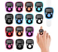 Contatore Elettronico a 5 Cifre a LED, 15 Pezzi Contatore da Dito, Resettabile Finger Contatori LED, Mini Contatori da Dito con Display Digitali per Golf Punto Uncinetto a Maglia