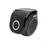 Contatore elettronico ad anello, resistente all'acqua, con touch screen e maniche regolabili, per pregare e camminare (nero)