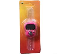 Contatore elettronico, anello in miniatura con strass, piccolo, indossato da dita, per lavoro a maglia e sport (rosa)