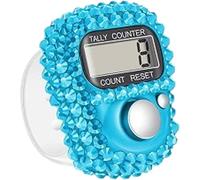 Contatore elettronico blu per dita, contatore clicker per dita, contatore portatile con display digitale, mini contatore di giri ripristinabile per articoli da golf, accessori per lavoro a maglia e