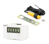 Contatore elettronico digitale 5 con sensore magnetico per uso industriale, pannello reset e ampio campo di conteggio disponibile (sensore metallico + accessori)