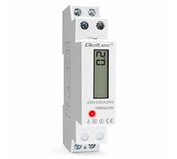 Contatore elettronico monofase Qoltec | Contatore di consumo energetico su guida