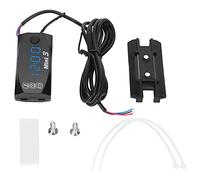 Contatore elettronico per moto 3 in 1 Impermeabile LED Orologio digitale Termometro Voltmetro Display a grande schermo per motocicli ATV Materiale acrilico 12V Bassa tensione (Blu-ray (specifica