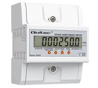 Contatore elettronico trifase Qoltec | Contatore di consumo energetico su guida