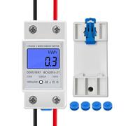 Contatore Energia Elettrica, Misuratore Consumo Elettrico Monofase Due Fili, Digitale LCD 220V 5 (80) A 50 / 60Hz, Misuratore Consumo elettrico con Contatore DIN Rotaia