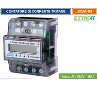 CONTATORE ENERGIA ELETTRICA TRIFASE SU GUIDA DIN 5-80A 4 MODULI 220V - 380V