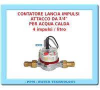 CONTATORE LANCIA IMPULSI PER ACQUA CALDA ATT 3/4"- 4 IMPULSI / 1 LITRO DOSAGGI