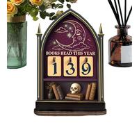 Contatore Libri Letti Anno Corrente,Tracciatore In Legno Luna E Stella Per Decor Casa | Cartello Contatore Libri Letti Quest'Anno - Per re Insegnante Libreria Scrivania Biblioteca Aula Camera
