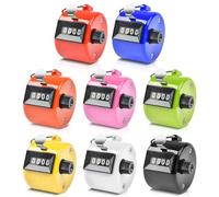 Contatore manuale, 8 pezzi, contapassi meccanico, contatore clic, contatore a 4 cifre, contatore manuale colorato, contapassi per contatore persone, lavoro a maglia, scuola, allenamento