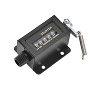 Contatore Meccanico 5 Cifre Reset Display 0-99999 Movimento Alternativo Vetro Chiaro Specchio ABS Alluminio Nero Dimensioni 55x33mm
