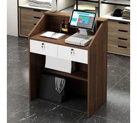 Contatore moderno della reception con i Ders bloccabili, Tabella del registratore di cassa di legno, Scrivania di esposizione al dettaglio, Office Welcome t, Hotel Lobby Wortat.