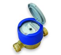 Contatore per acqua fredda calda con attacco 1/2 e cassa in ottone 5 rulli