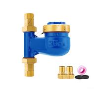 Contatore per acqua fredda per uso domestico, contatore per acqua verticale, misuratore di flusso d'acqua in rame con copertura antipolvere per residenziale e progetto (DN25)