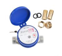 Contatore per acqua fredda secca a flusso singolo 1/2 "BSPT/per NPT filettato per uso domestico giardino con corpo in rame pieno e lettura quadrante chiaro