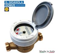 Contatore per Acqua Potabile Idrico da 1/2 Bagnato Raccordi in Ottone Gioanola