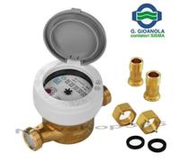 CONTATORE PER ACQUA QUADRANTE BAGNATO CON RACCORDI OTTONE 1/2-3/4-1"-1"1/4-1"1/2