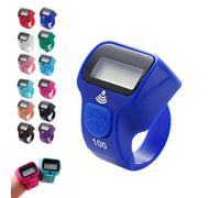 Contatore per dita, clicker digitale manuale, contatore a pulsante clicker, display LCD con numeri, contatore digitale elettronico portatile, per uso esterno e quotidiano (blu scuro)