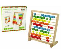 Contatore scolastico in legno con perline colorate