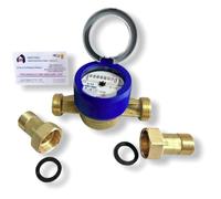 CONTATORE X ACQUA DA 3/4 ASCIUTTO COPERCHIO E RACCORDI IN OTTONE GIOANOLA ITALY