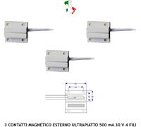 CONTATTI MAGNETICI 3 MIGNATURIZZATI ESTERNO ANTIFURTO PER INFISSI NON FERROSI