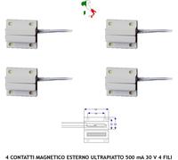 CONTATTI MAGNETICI 4 MIGNATURIZZATI ESTERNO ANTIFURTO PER INFISSI NON FERROSI