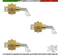 Contatti Magnetici Ottone Corrazzati Tre Pezzi Allarme Incasso Porte Blindate