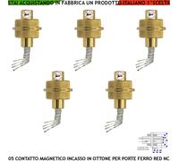 Contatti Magnetici Ottone da Incasso Antifurto Porte Blindate 5 Pz. Sensore Reed