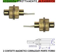 Contatti Magnetici Ottone Porte Blindate Incasso 2 Pz. Antifurto Compat.le Lince