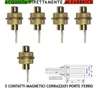 Contatti Magnetici Ottone Porte Blindate Incasso 5 Pz. Antifurto Compat.le Lince