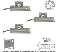 Contatto Magnetico Alluminio a Pavimento 3 Pz Sensore Allarme Scasso Porte Ferro