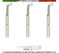 Contatto Magnetico Chiodo NC. 3 Pezzi Antifurti Apertura Porte Finestre Allarme