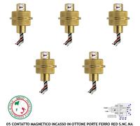 Contatto Magnetico Ottone Incasso Antifurto Pz 5 Rileva Posizione Porta Cancello