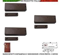 Contatto Magnetico Radio 433,92 MHz Sismico CM 20VR secur-Lysa Antifurto 3 Pezzi
