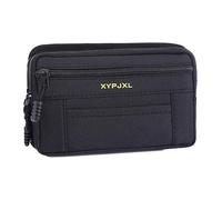 Contatto per la vita da uomo Contabilità multi-compartimenti portafoglio portatile Mobile Phone Canvas Strumenti di viaggio per ciclismo (nero)