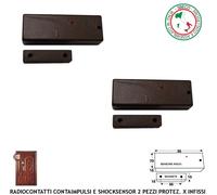 Contatto Radio 433,92 MHz Magnetico Sismico 2 Pz Codice Secur-Lysa GSM Antifurto