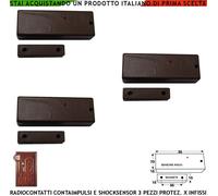 Contatto Radio 433,92 MHz Sismico 3 Pz Codice Secur-Lysa GSM Antifurto Vibratore