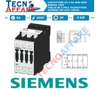 Contattore AC-3 9A 400V 4kW 3P Bobina 220V Teleruttore Siemens 3RT1023-1BM40