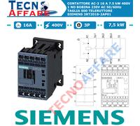 Contattore AC-3P 16A 7,5 kW 400V Bobina 230V Teleruttore Siemens 3RT2018-2AP01