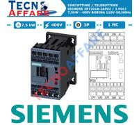 Contattore AC-3P 7,5 KW 400V 1 NC Bobina 110V Teleruttore Siemens 3RT2018-2AF02
