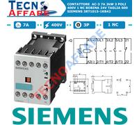 Contattore AC-3P 7A 3kW 400V 1 NC Bobina 24V Teleruttore Siemens 3RT1015-1KB42
