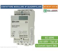 SANDASDON CONTATTORE MODULARE SU BARRA DIN 4P 25A 400V 4 CONTATTI APERTI NO TIPO