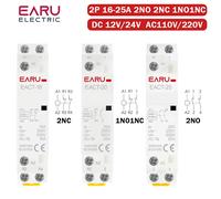 Contattore Modulare Domestico EARU DC 12V/24V AC 110V/230V 2P 16A 20A 25A 2NO 2NC 2NO1NC Montabile su Guida DIN per Casa Intelligente Fai-da-te