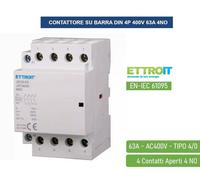 CONTATTORE MODULARE SU BARRA DIN 4P 63A 400V 4 CONTATTI APERTI NO TIPO 40