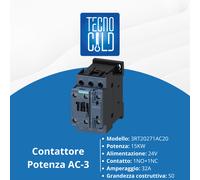 CONTATTORE SIEMENS POTENZA AC-3 CON 3 POLI CONTATTI AUSILIARI 24V 32A 1NC+1NO