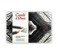 Conte A Paris Disegno Set Di 12 Assortito Grafite Matite IN Scatola Di Latta
